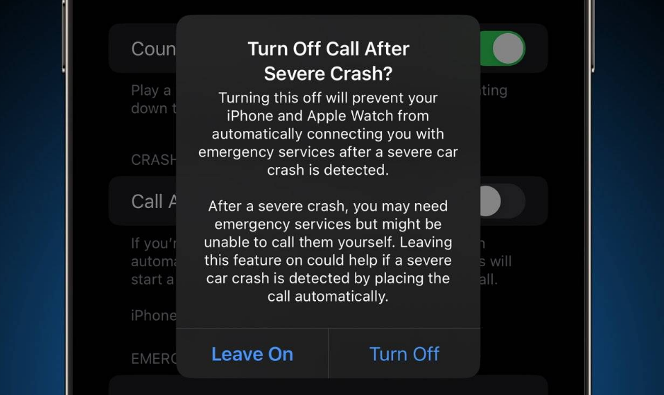 赤壁苹果14维修分享 iPhone 14 和 Apple Watch 上关闭崩溃检测 