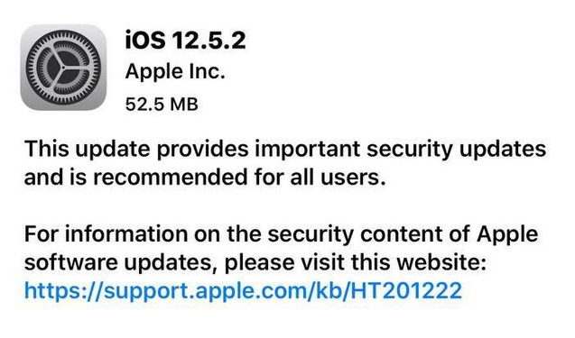 赤壁苹果手机维修分享iOS12.5.2发布，建议所有老苹果用户安装 